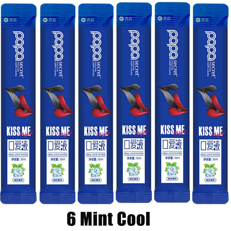 6Pcs Oral Sex Water Lubricante Sexual Strawberry Peach Flavor Ice Fire Sex Toys Water Based Lubricant Gel for Women Men Couples