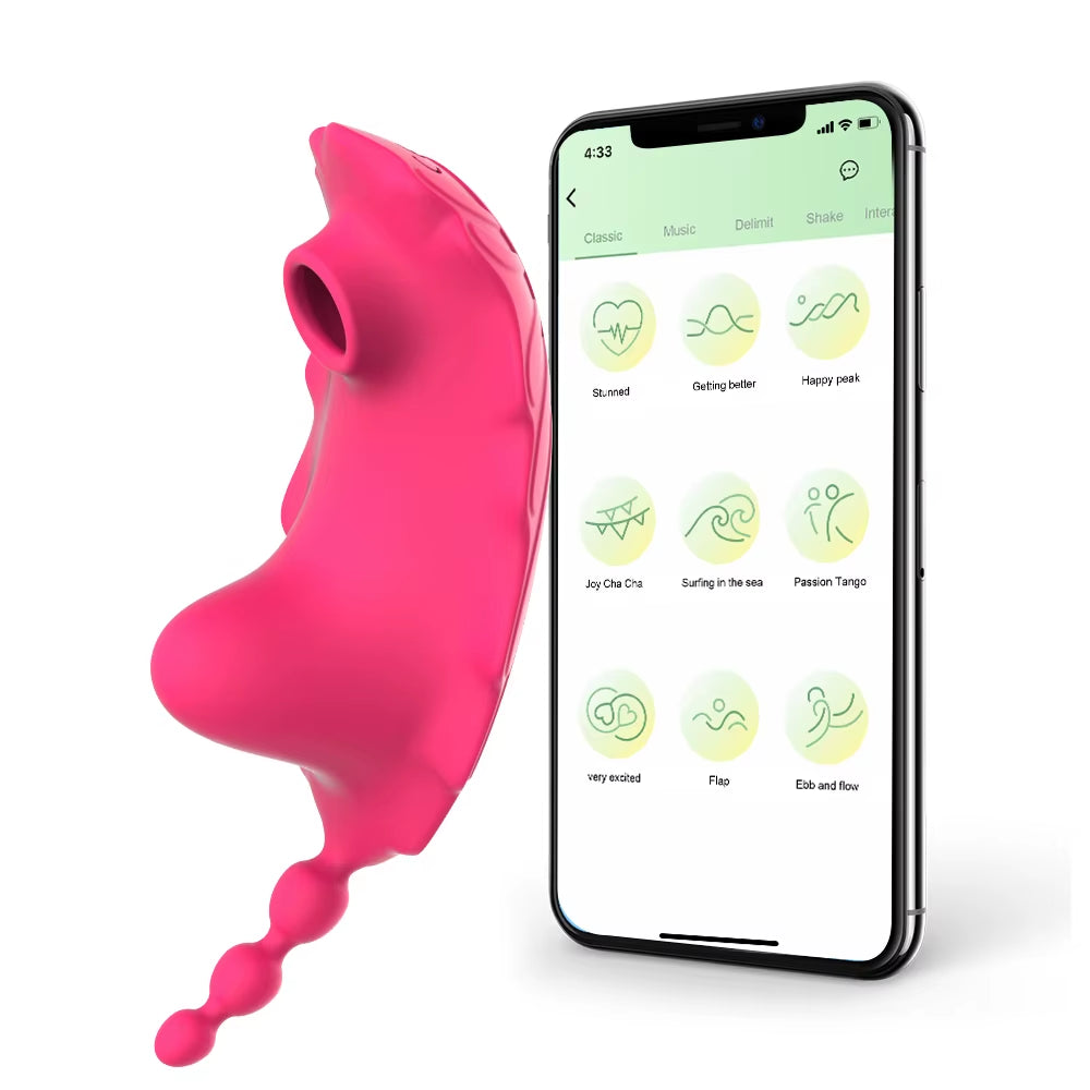 APP Bluetooth Wearable Vibrator 9 Modes Sucking Vibrating Clit G Spot Stimulator Bee Invisible Panties Flirting Women Play Goods