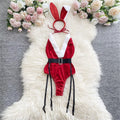 Women'S Christmas Sexy Sets Bunny Red Bodysuit Lingerie and Hat Underwear Women Sexy Lingerie Set Lingerie Sexy De Femmes