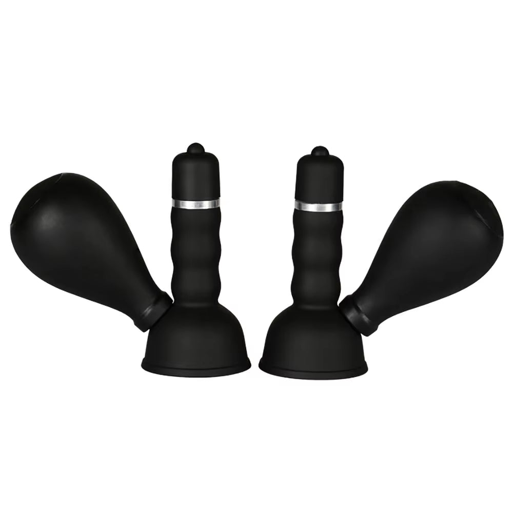2Pcs Nipple Sucker Stimulator Vibrator Female Breast Enlargement Nipples Massager Brush Clit Vibrator Adult Sex Toys for Women