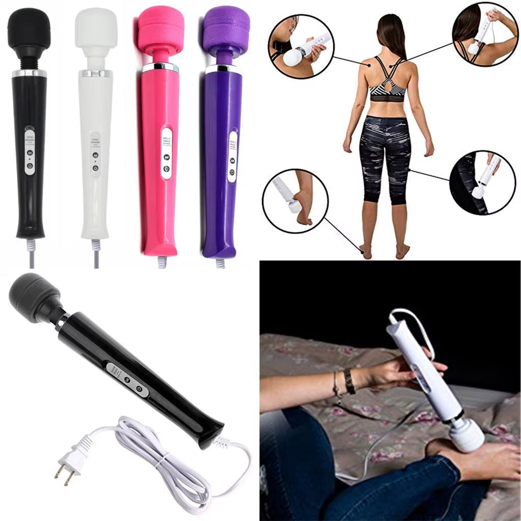 Powerful Wand Wired Massager 10 Speeds Full Body Massaging Muscle Relax Vibrator