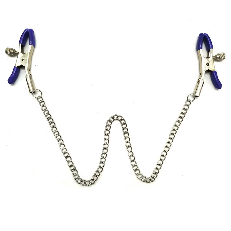 Sex Breast Nipple Clamp Clips Silver Gold Purple Chain Nipple Clip Shaking Clamps Stimulate Clip Sex Slaves Adult Sex Toys