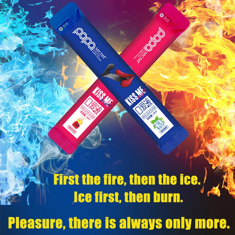 6Pcs Oral Sex Water Lubricante Sexual Strawberry Peach Flavor Ice Fire Sex Toys Water Based Lubricant Gel for Women Men Couples