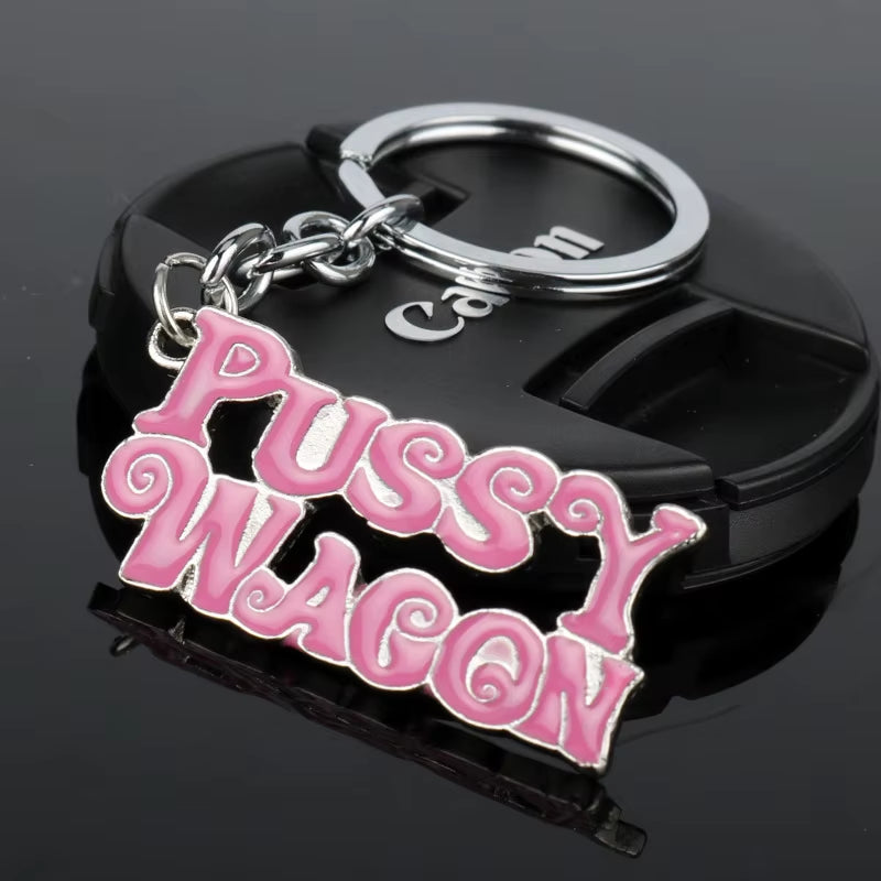 Movie Keychain Kill Bill Pussy Wagon Key Ring Letter Pendant Accessories Ladies Men Gift Keychain Backpack Accessories