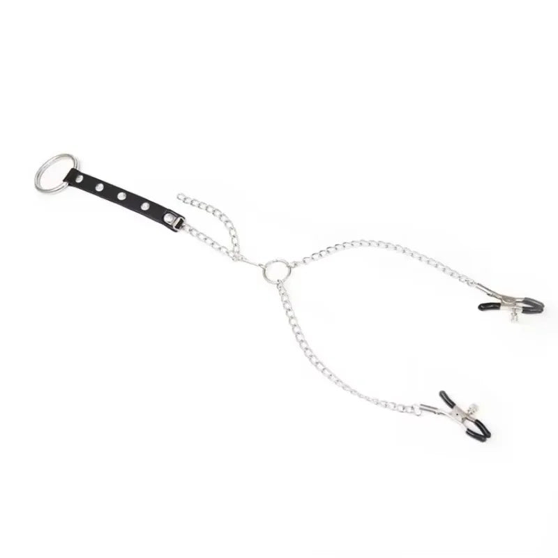 Stainless Steel Metal Chain Nipple Milk Clips Breast Clip Sex Slaves Fetish Nipple Clamps Sex Toys Butterfly Style for Couples