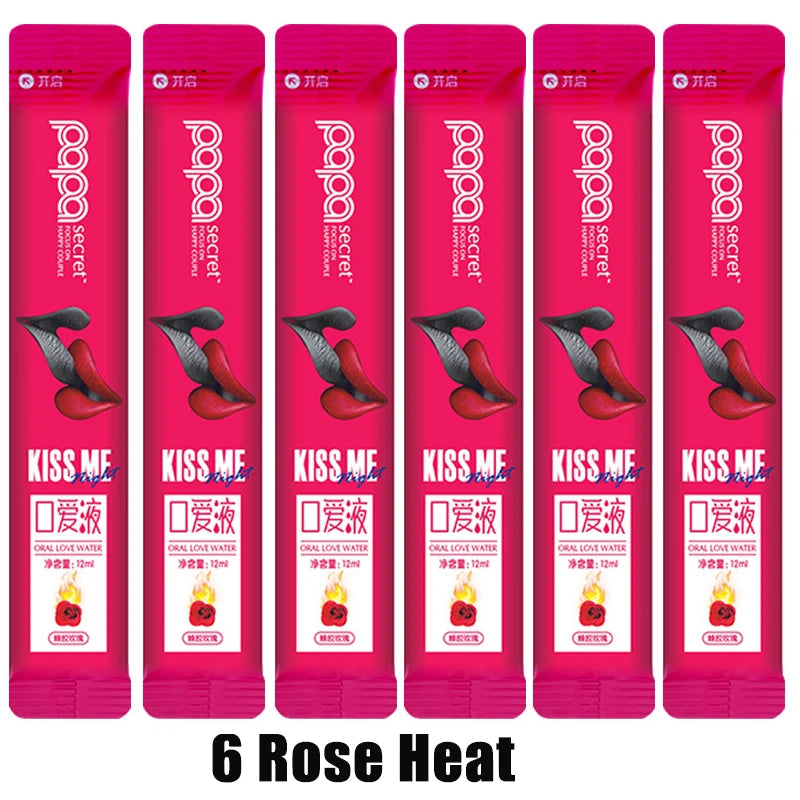 6Pcs Oral Sex Water Lubricante Sexual Strawberry Peach Flavor Ice Fire Sex Toys Water Based Lubricant Gel for Women Men Couples