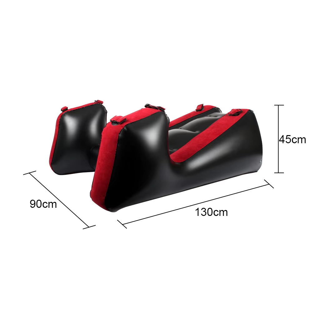 Adult Games Sex Furniture Aid with Straps Sex Tools for Couples Women Flocking PVC Sex Chair Bed Inflatable Split Leg Sofa Mat