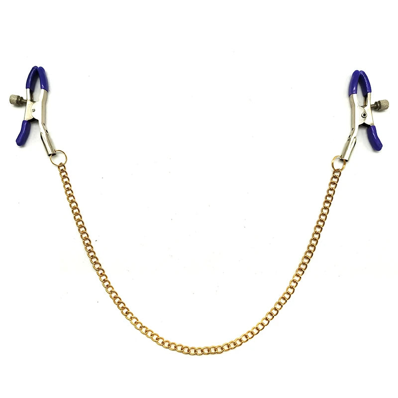 Sex Breast Nipple Clamp Clips Silver Gold Purple Chain Nipple Clip Shaking Clamps Stimulate Clip Sex Slaves Adult Sex Toys