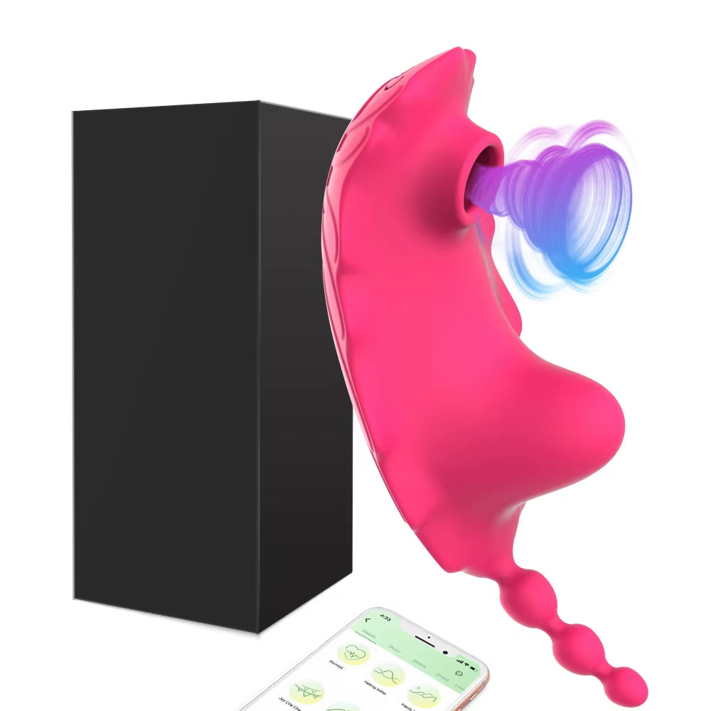 APP Bluetooth Wearable Vibrator 9 Modes Sucking Vibrating Clit G Spot Stimulator Bee Invisible Panties Flirting Women Play Goods