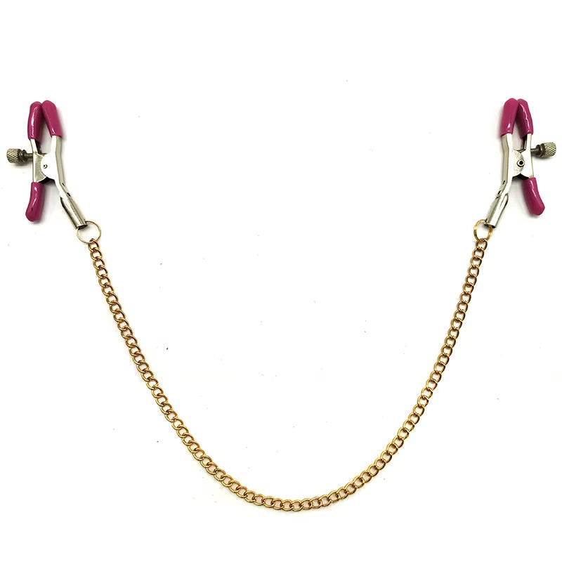 Sex Breast Nipple Clamp Clips Silver Gold Purple Chain Nipple Clip Shaking Clamps Stimulate Clip Sex Slaves Adult Sex Toys