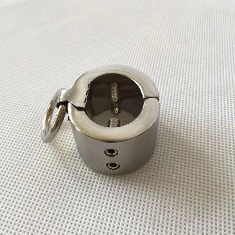 Testicle Locable Cocking Balls Extruding Scrotum Pendant Metal Ball Press Stretchers Cock Lock Ring