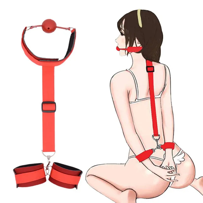 Adult Games Erotic Sex Toys for Woman Couples Slave Neck Collar Wrist Nylon Bondage Restraints Collar Fetish Sexy Toys for Play
