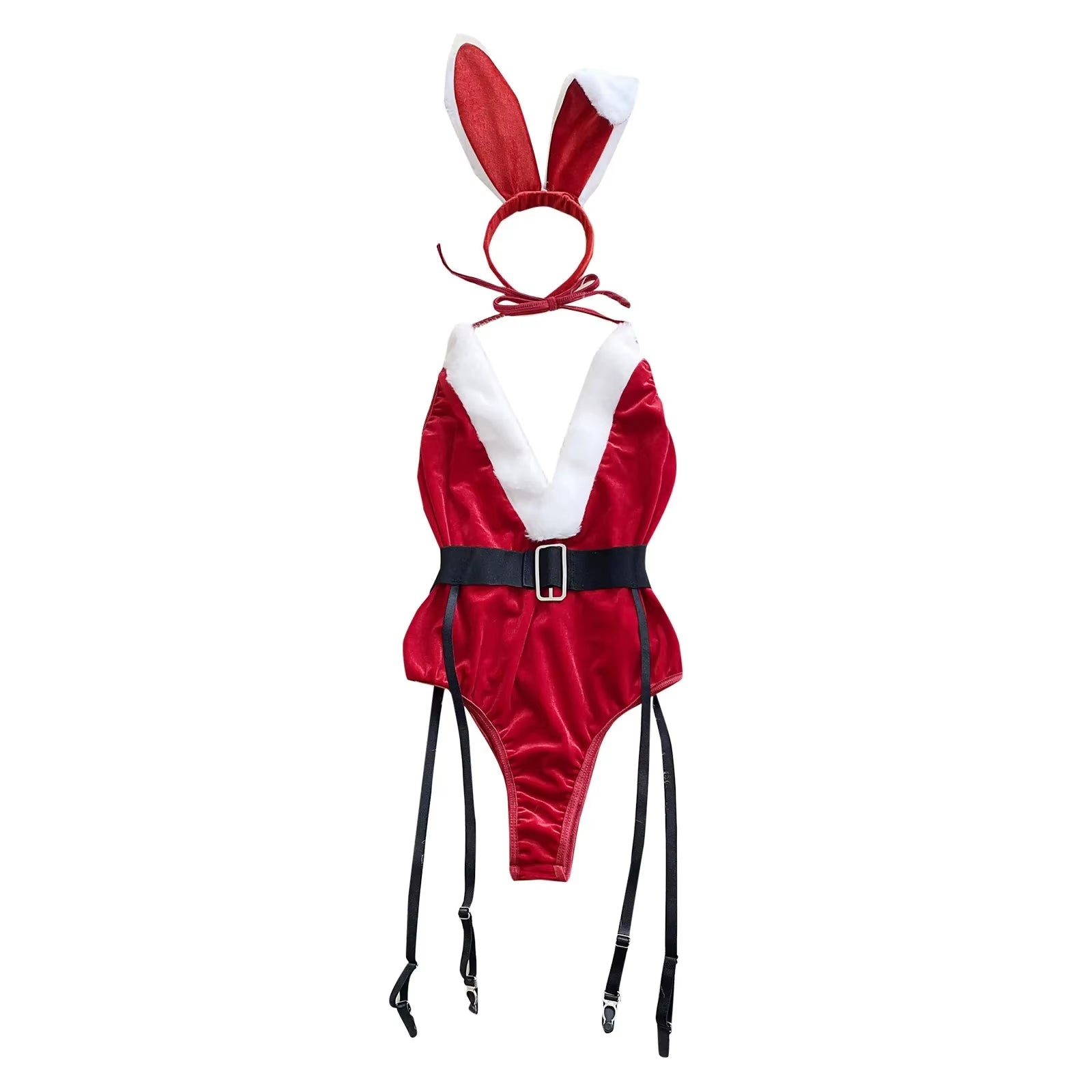 Women'S Christmas Sexy Sets Bunny Red Bodysuit Lingerie and Hat Underwear Women Sexy Lingerie Set Lingerie Sexy De Femmes