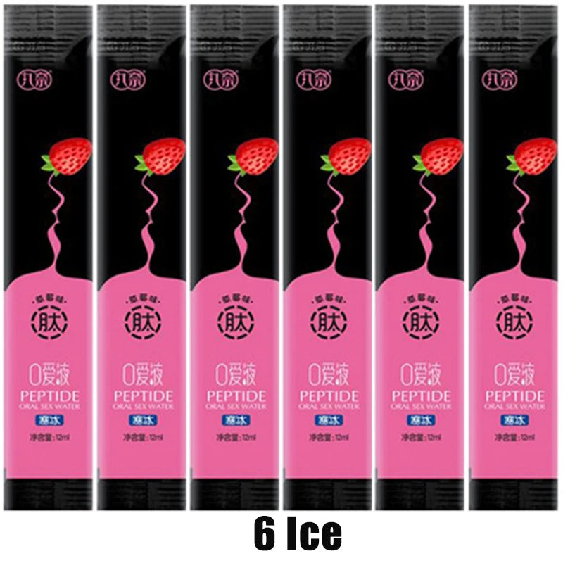 6Pcs Oral Sex Water Lubricante Sexual Strawberry Peach Flavor Ice Fire Sex Toys Water Based Lubricant Gel for Women Men Couples