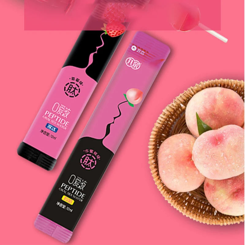 6Pcs Oral Sex Water Lubricante Sexual Strawberry Peach Flavor Ice Fire Sex Toys Water Based Lubricant Gel for Women Men Couples