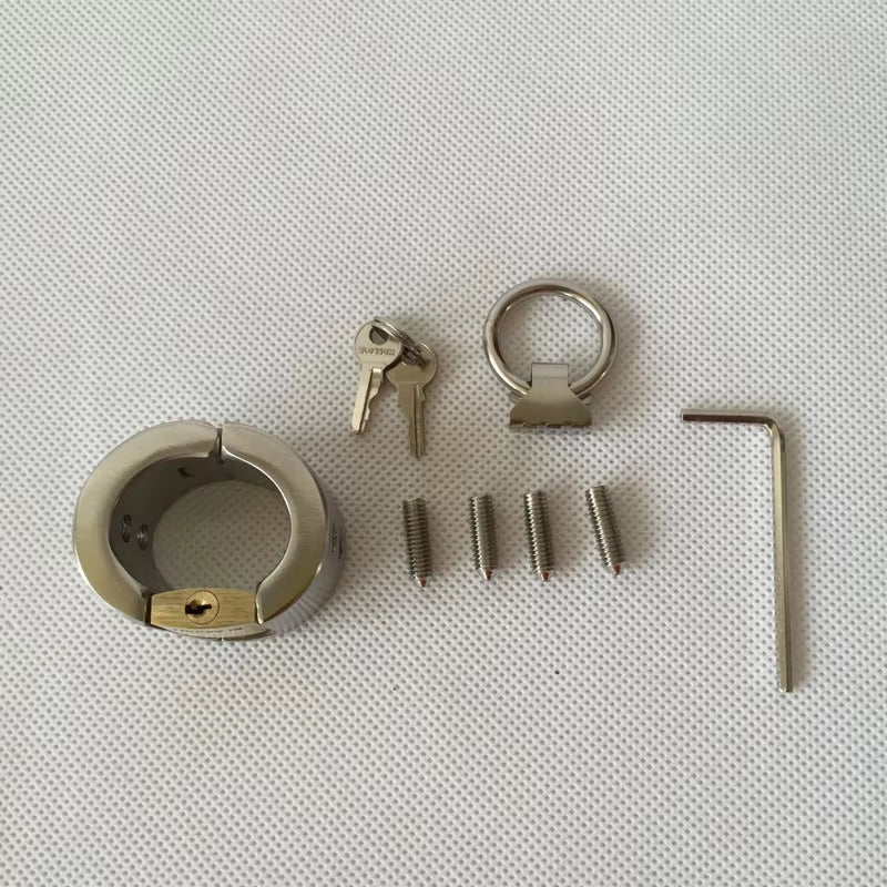 Testicle Locable Cocking Balls Extruding Scrotum Pendant Metal Ball Press Stretchers Cock Lock Ring