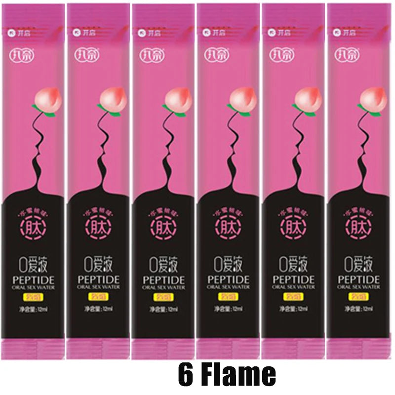 6Pcs Oral Sex Water Lubricante Sexual Strawberry Peach Flavor Ice Fire Sex Toys Water Based Lubricant Gel for Women Men Couples