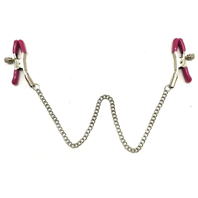 Sex Breast Nipple Clamp Clips Silver Gold Purple Chain Nipple Clip Shaking Clamps Stimulate Clip Sex Slaves Adult Sex Toys